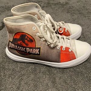 Adult High-Top Sneakers - White and Orange